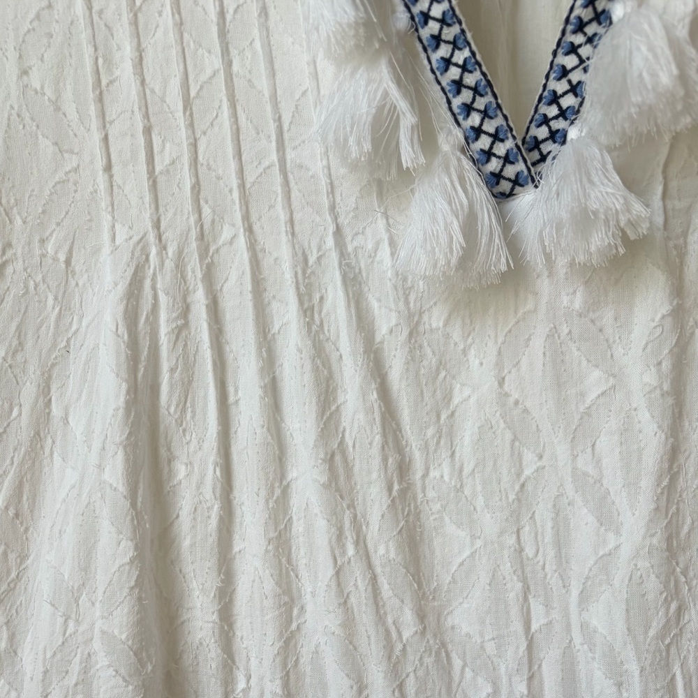 Tommy Bahama White Cotton Embroidered Tunic Dress Coverup XL - Picture 6 of 7